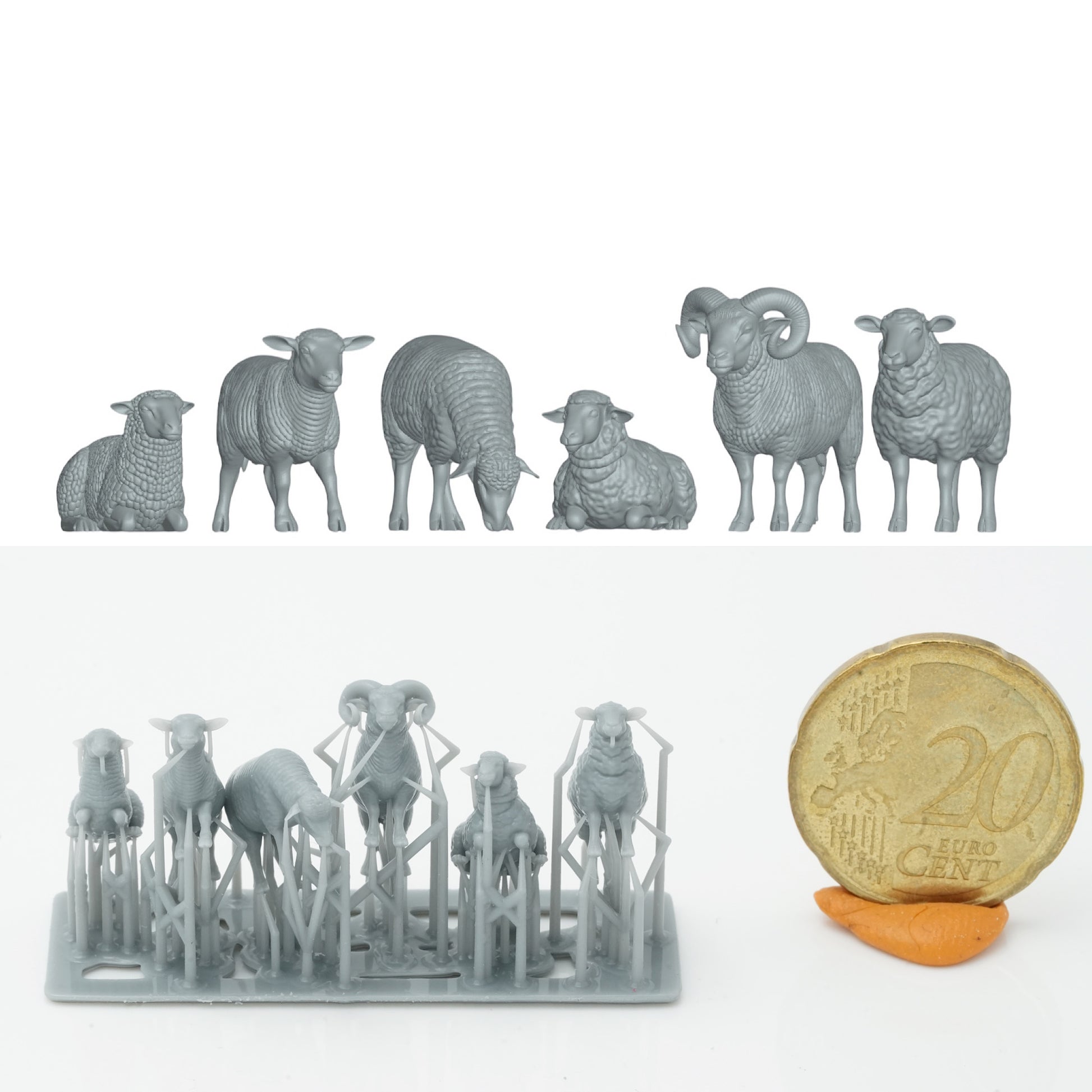 Produktfoto Tier Figur Diorama, Modellbau: 0: Bauernhof Farm Tier Figuren: Schweine Set - 6 Schweine (Ref a051)