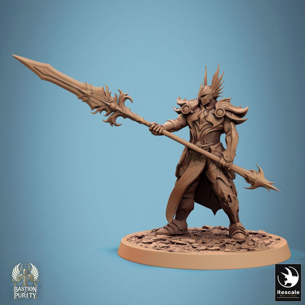 Produktfoto Tabletop 28mm Lord of the Print (LotP) 0: Tabletop Miniatur: Paladin-Tempelwächter - Elite-Ritter mit Speer/Gleve, Heldenfigur und Champion (24_09_D6)