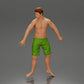 Diorama Modellbau Produktfoto 12: Diorama-Miniatur: Liegende Person bäuchlings neben Surfbrett mit Finnen (Ref Nr. A66)