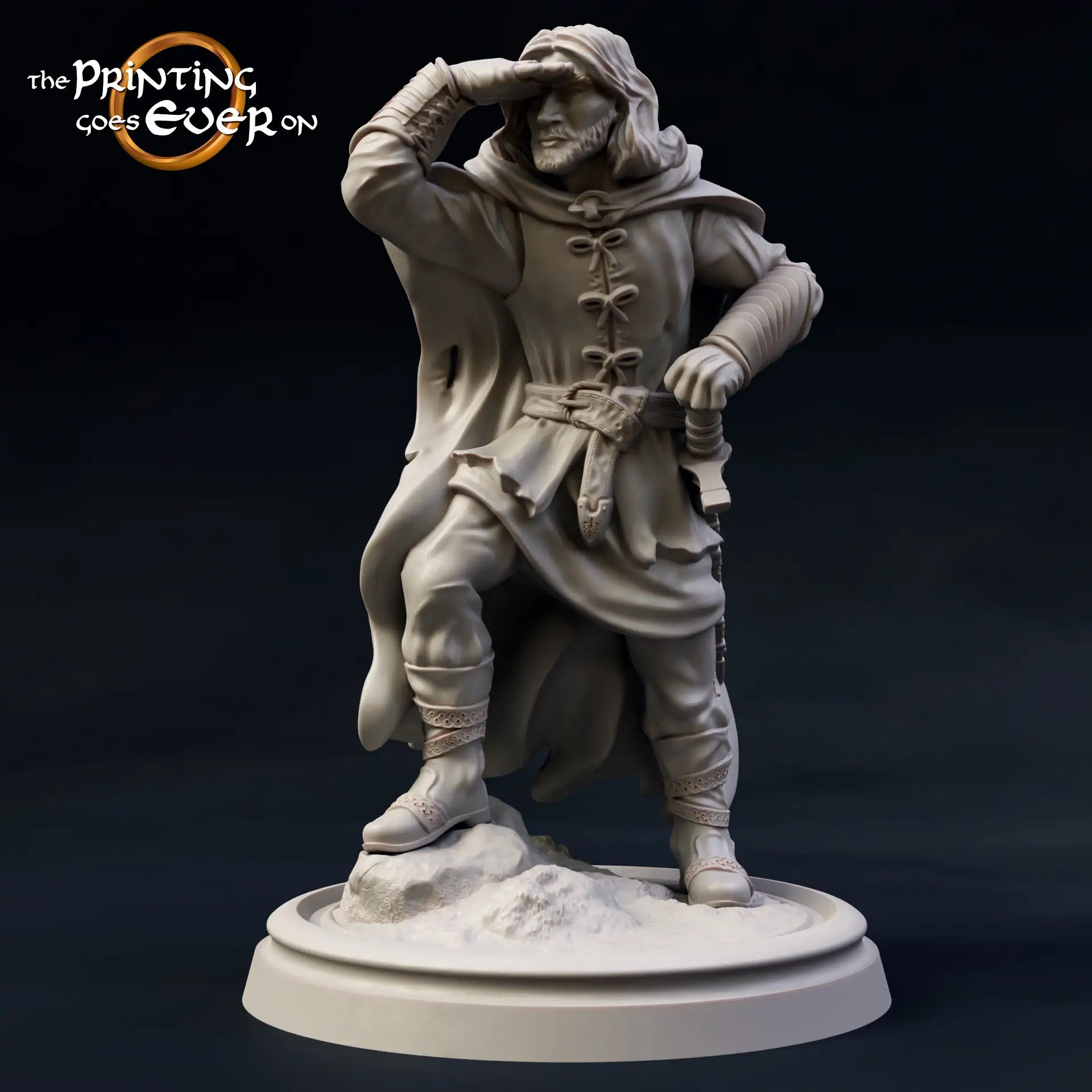 Produktfoto Tabletop 28mm The Printing Goes Ever On (TPGEO)  0: 9 Helden in Wanderpose: Gefährten aus Menschen, Elben, Zwergen und Halblingen - Wanderer