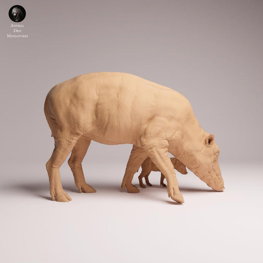 Produktfoto Tabletop 28mm Lord of the Print (LotP) 0: Wildtier Tierfigur: Nordsulawesi-Hirscheber - Weibchen mit Jungtier (25_12_08)