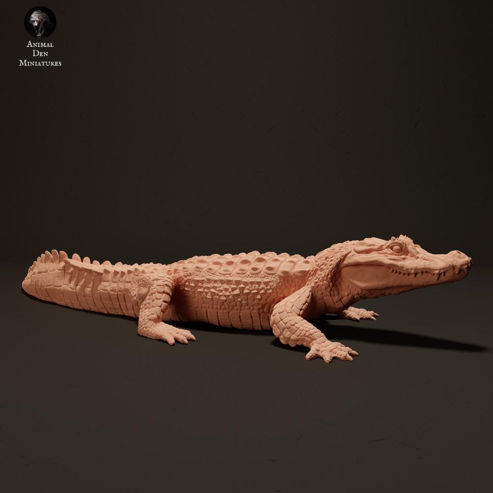 Produktfoto Tierfigur Animal Den Miniatures 0: Reptilien Tierfigur: Schwarzer Kaiman - beim Sonnenbaden (23_06_07)