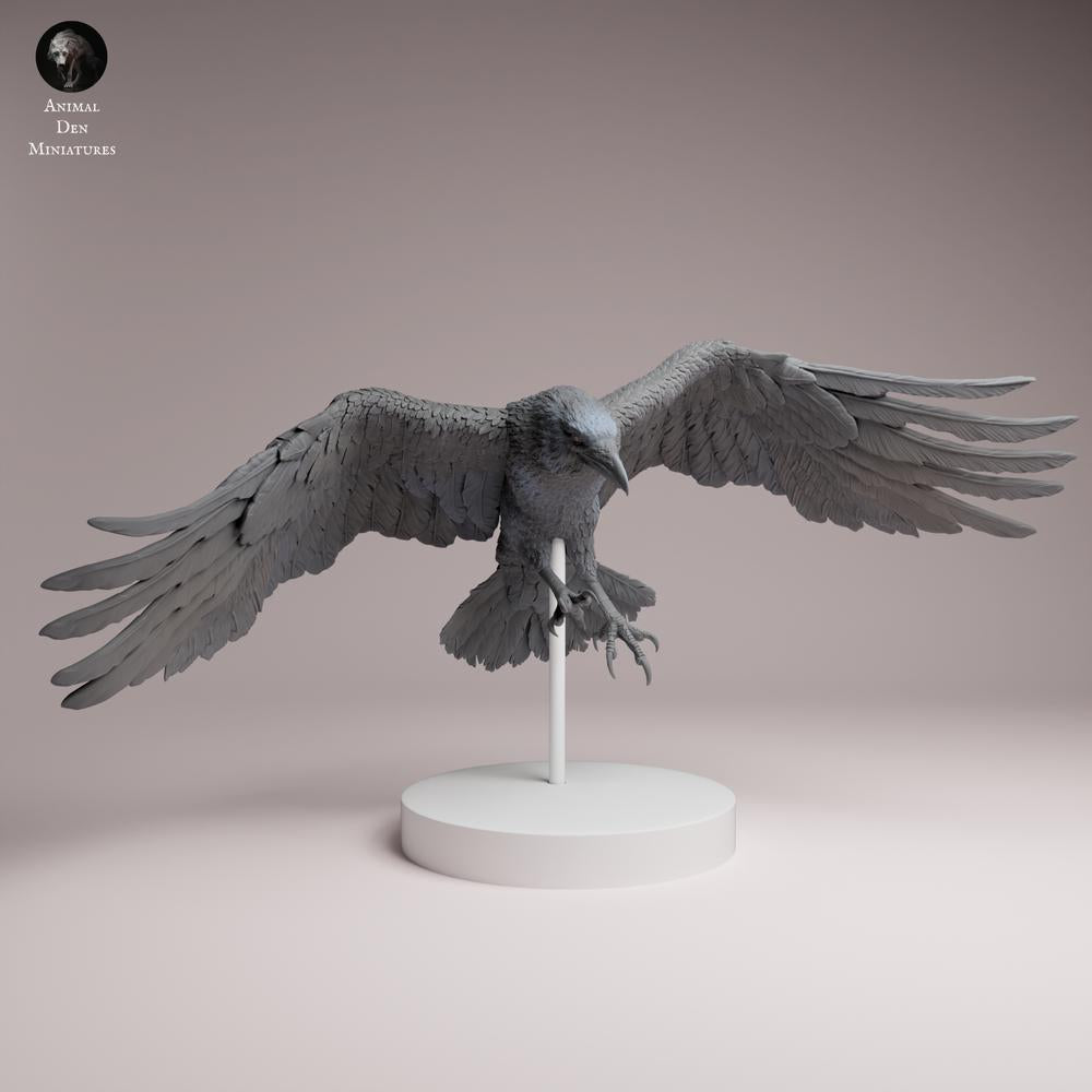 Produktfoto Tabletop 28mm Lord of the Print (LotP) 3: Vogel Tierfigur: Kolkrabe - fliegend (26_06_01)