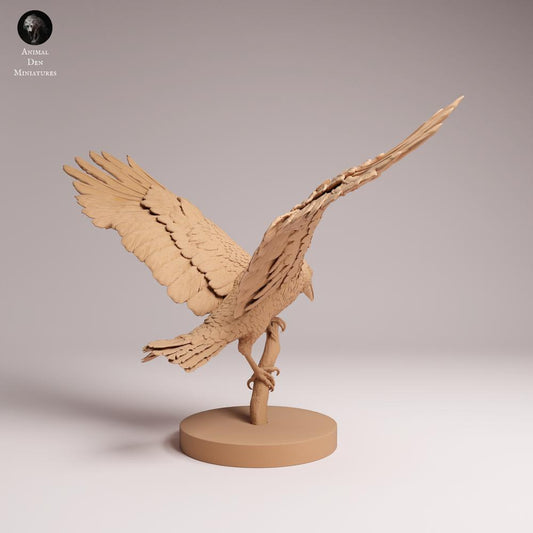 Produktfoto Tabletop 28mm Lord of the Print (LotP) 0: Wildtier Tierfigur: Kolkrabe - im Landeanflug (26_06_08)