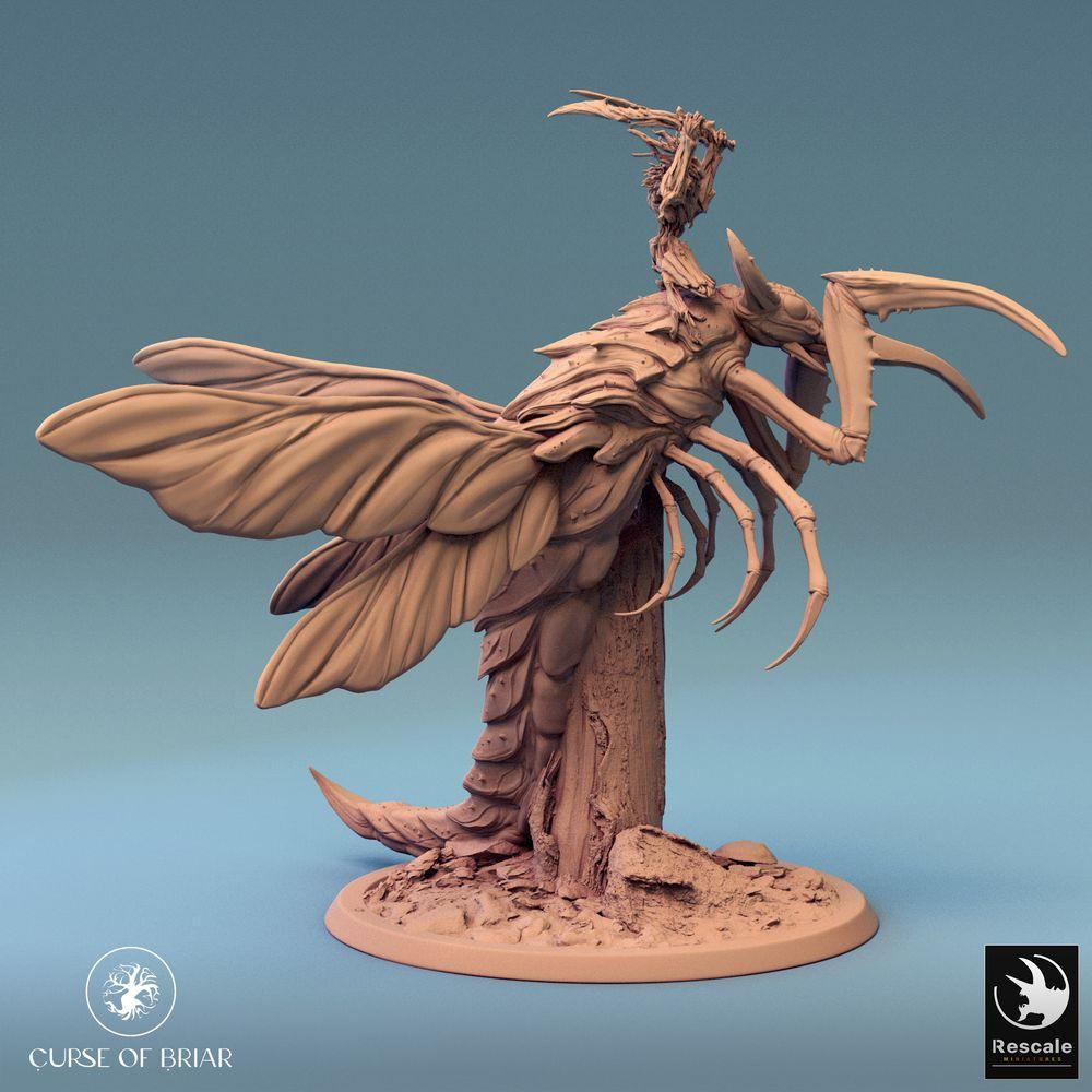 Produktfoto Tabletop 28mm Lord of the Print (LotP) 0: Tabletop Miniatur: Insektoider Dämonenreiter auf Flügelbestie, Schwarmfürst, Waldgeist-Schamane, Skycutter Guard (24_07_E4)