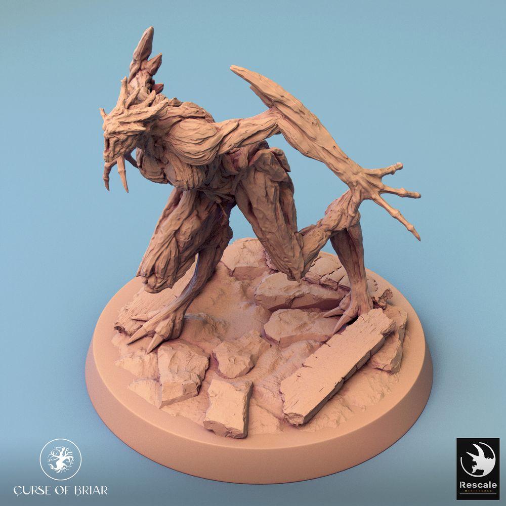 Produktfoto Tabletop 28mm Lord of the Print (LotP) 0: Tabletop Miniatur: Woodfey Monster - Waldgolem, Dornenbestie, Baumdämon mit Klauen (24_07_A6)