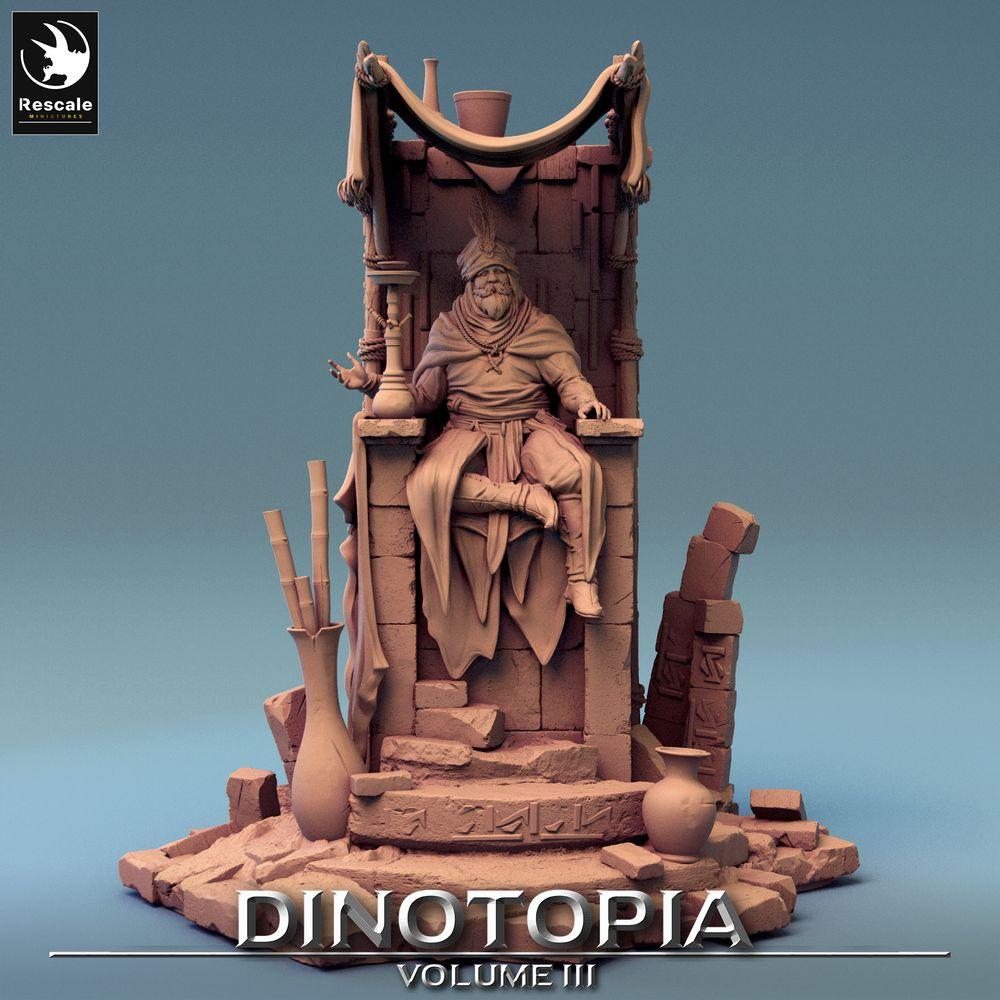 Produktfoto Tabletop 28mm Lord of the Print (LotP) 0: Tabletop Miniatur: Thronender Wüstenkönig, Sultan, Kalif - Palast-Herrscher auf Thron, Diorama Szenenbase (24_06_E12)