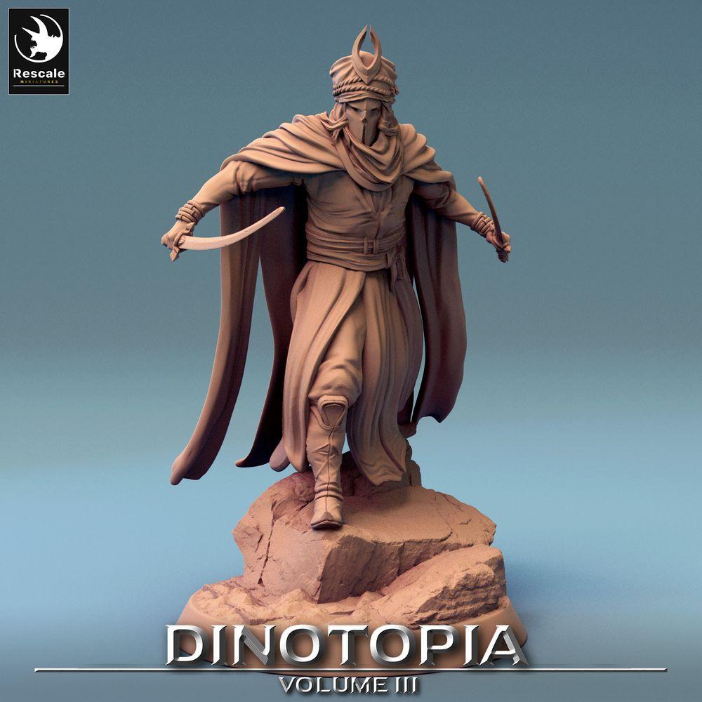 Produktfoto Tabletop 28mm Lord of the Print (LotP) 0: Tabletop Miniatur: Wüsten-Assassine, Nomaden-Outlaw, Duellant mit zwei Krummsäbeln (24_06_E1)