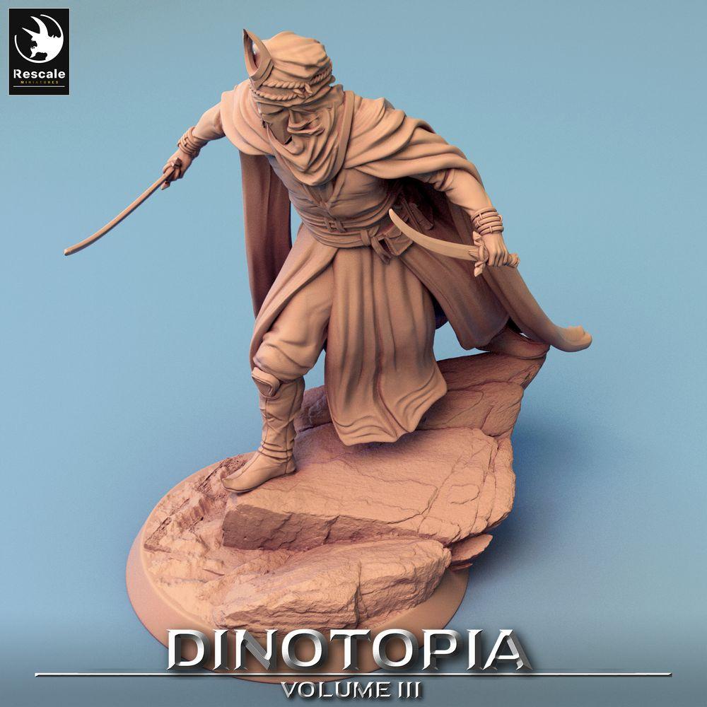 Produktfoto Tabletop 28mm Lord of the Print (LotP) 0: Tabletop Miniatur: Wüsten-Assassine, Nomaden-Outlaw, Duellant mit zwei Krummsäbeln (24_06_E1)