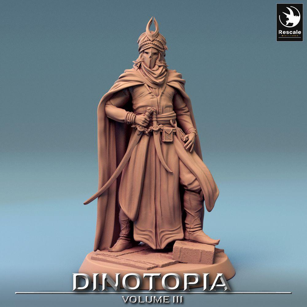 Produktfoto Tabletop 28mm Lord of the Print (LotP) 0: Tabletop Miniatur: Wüstenkrieger, Säbelkämpfer und Assassine, Nomadenfürst, Anführer der Karawanenwache (24_06_E17)