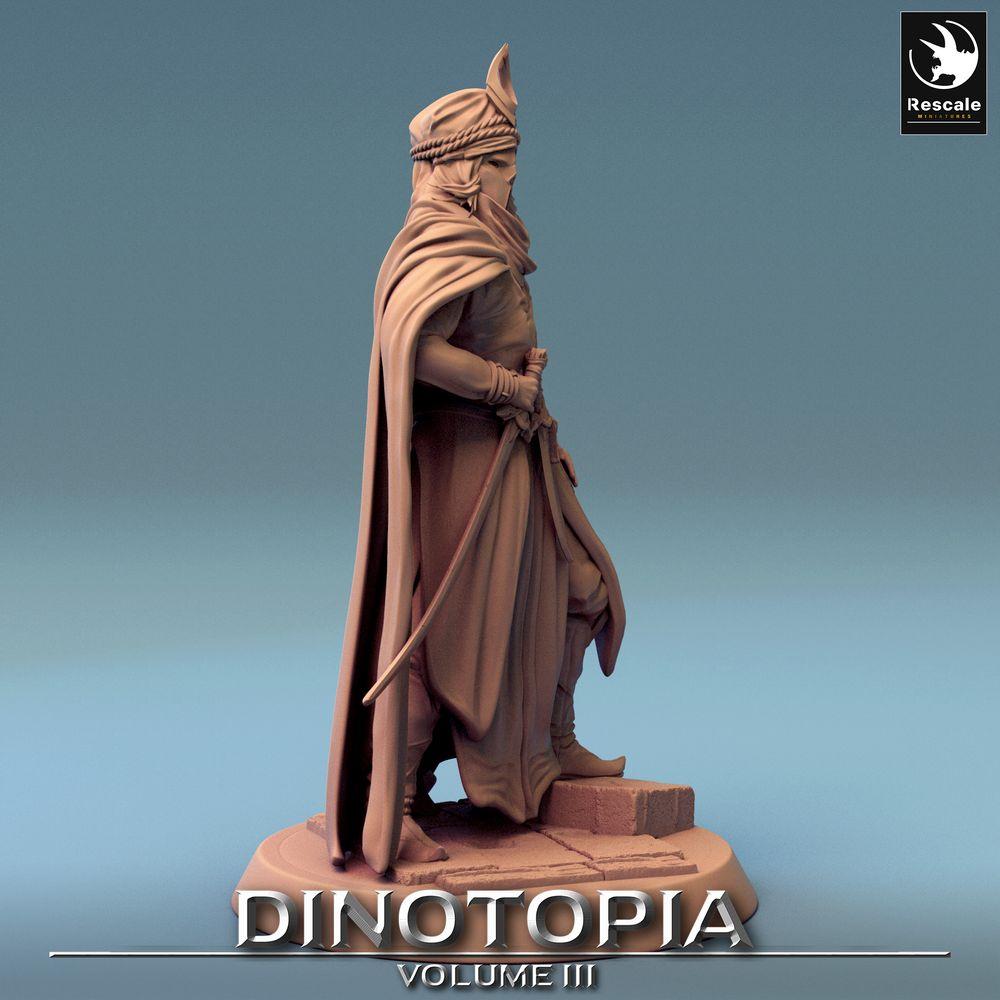 Produktfoto Tabletop 28mm Lord of the Print (LotP) 0: Tabletop Miniatur: Wüstenkrieger, Säbelkämpfer und Assassine, Nomadenfürst, Anführer der Karawanenwache (24_06_E17)