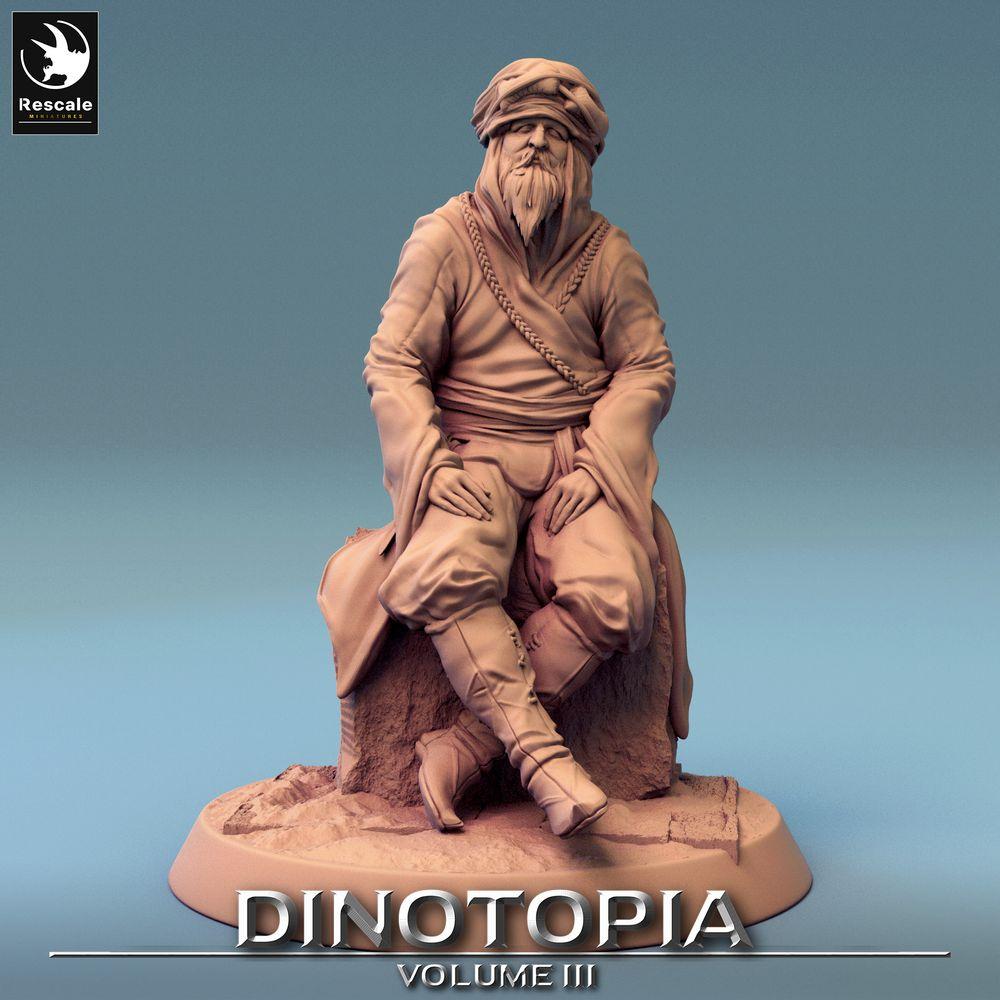 Produktfoto Tabletop 28mm Lord of the Print (LotP) 0: Tabletop Miniatur: Nomaden‑Ältester - Wüstenweiser, Karawanenführer, sitzender Geschichtenerzähler (24_06_E20)