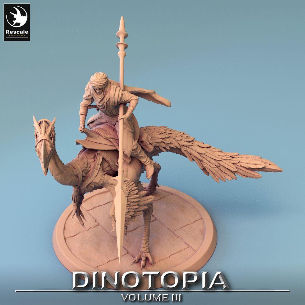 Produktfoto Tabletop 28mm Lord of the Print (LotP) 0: Tabletop Miniatur: Nomaden-Kavallerist auf Raptor, Vogelreiter mit Lanze / Raptor Rider (24_06_D5)