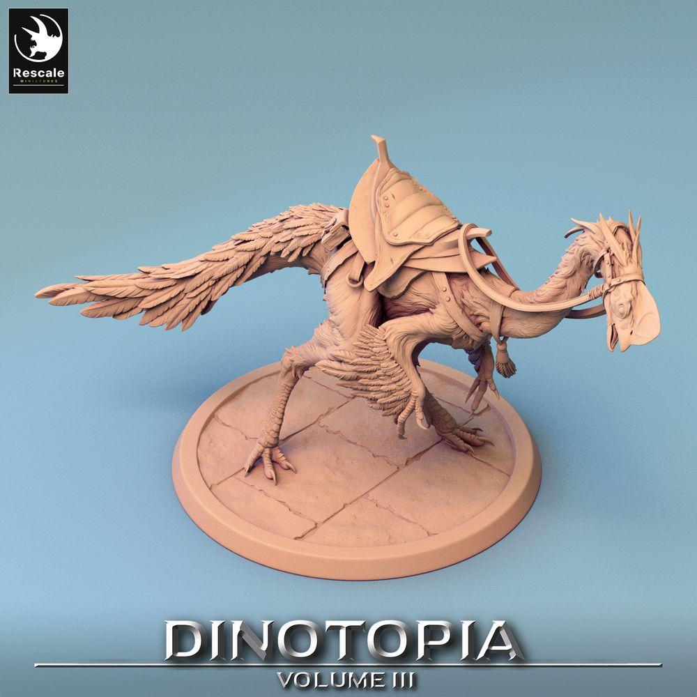 Produktfoto Tabletop 28mm Lord of the Print (LotP) 0: Tabletop Miniatur: Oviraptor Raptor-Reittier - Saurier-Mount / Terrorvogel mit Sattel und Zaumzeug (24_06_D6)