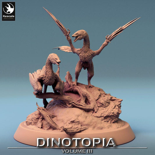 Produktfoto Tabletop 28mm Lord of the Print (LotP) 0: Tabletop Miniatur: Microraptor Raptor, gefiederter Raubsaurier, Lauerjäger auf Felsbasis (24_06_A2)