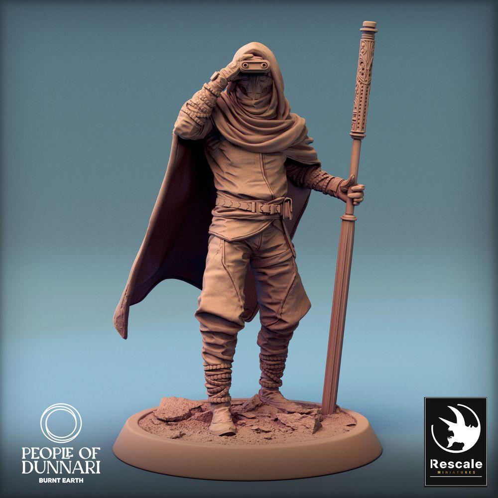 Produktfoto Tabletop 28mm Lord of the Print (LotP) 0: Tabletop Miniatur: Wüstenkundschafter und Nomaden-Späher, Sandmagier Sandweaver, Mystiker mit Stab (24_03_H2)