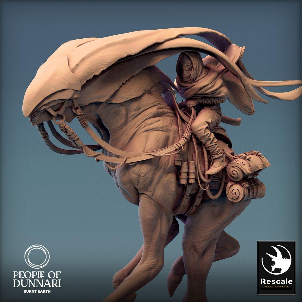 Produktfoto Tabletop 28mm Lord of the Print (LotP) 0: Tabletop Miniatur: Wüstenreiter auf Laufbestie mit Speer, Bestienreiter, Nomaden-Scout, Outrider (24_03_A1)