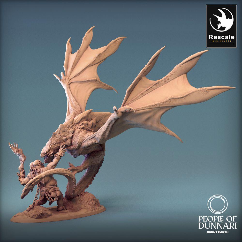 Produktfoto Tabletop 28mm Lord of the Print (LotP) 0: Tabletop Miniatur: Wyvern Angriff auf Kettenkrieger - Drachenminiatur, Lindwurm, Wyvern Attack (24_03_K1)