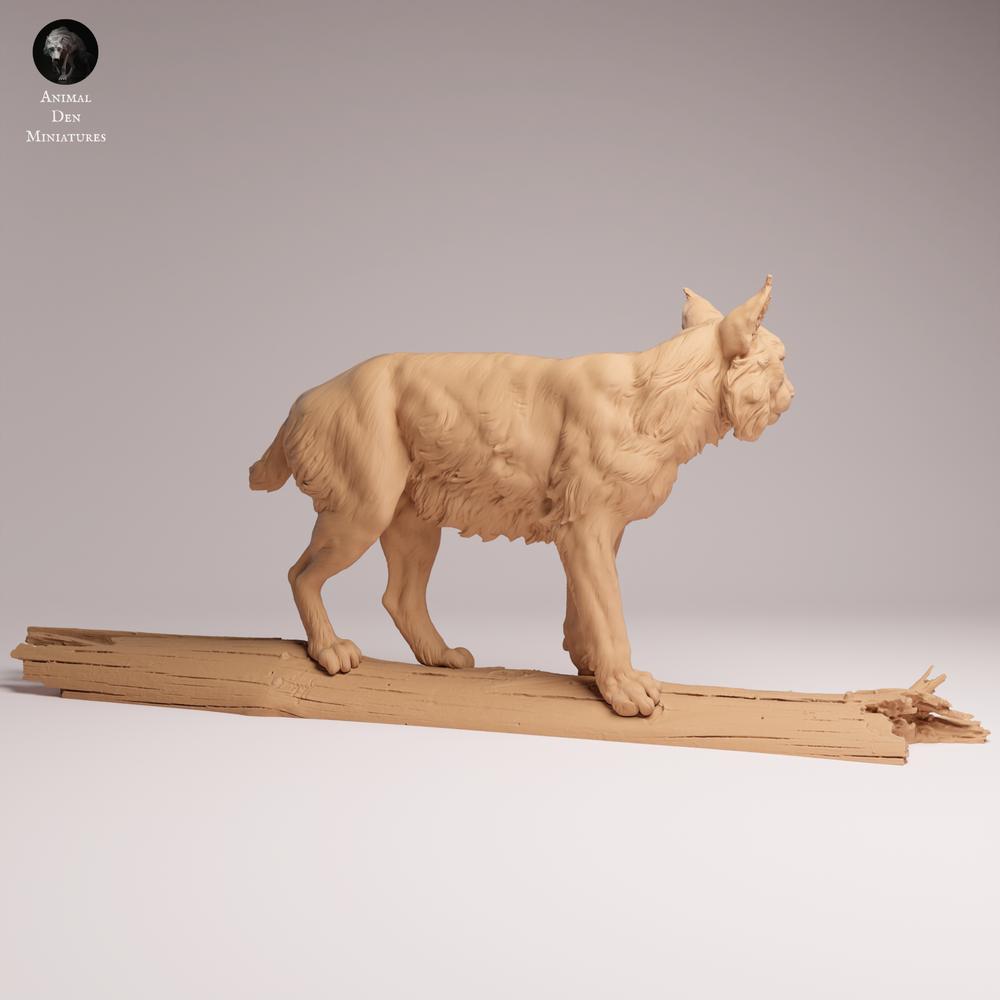 Produktfoto Tabletop 28mm Lord of the Print (LotP) 0: Wildtier Tierfigur: Eurasischer Luchs - auf einem Baum (26_07_04)