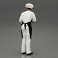 Diorama Modellbau Produktfoto 2: Diorama-Miniatur: stehender Küchenchef in Berufskleidung mit Kochmesser (Ref Nr. A49)