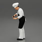 Diorama Modellbau Produktfoto 4: Diorama-Miniatur: stehender Küchenchef in Berufskleidung mit Kochmesser (Ref Nr. A49)