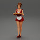 Diorama Modellbau Produktfoto 5: Diorama-Miniatur: Dienstmädchen mit Tablett voller Cupcakes, stehende Figur (Ref Nr. A48)