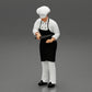 Diorama Modellbau Produktfoto 5: Diorama-Miniatur: stehender Küchenchef in Berufskleidung mit Kochmesser (Ref Nr. A49)