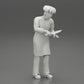 Diorama Modellbau Produktfoto 6: Diorama-Miniatur: stehender Küchenchef in Berufskleidung mit Kochmesser (Ref Nr. A49)