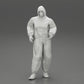 Diorama Modellbau Produktfoto 6: Diorama-Miniatur: Mann im Vollschutzanzug mit Kapuze, Maske & Handschuhen (Ref Nr. A50)