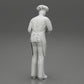 Diorama Modellbau Produktfoto 8: Diorama-Miniatur: stehender Küchenchef in Berufskleidung mit Kochmesser (Ref Nr. A49)