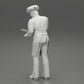Diorama Modellbau Produktfoto 9: Diorama-Miniatur: stehender Küchenchef in Berufskleidung mit Kochmesser (Ref Nr. A49)