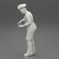 Diorama Modellbau Produktfoto 10: Diorama-Miniatur: stehender Küchenchef in Berufskleidung mit Kochmesser (Ref Nr. A49)