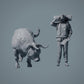 Farm Tier Figur: Bulle grasend- Red Devon Bull (a033)