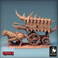Produktfoto Tabletop 28mm Lord of the Print (LotP) 0: Tabletop Miniatur: Bestiengezogener Dämonen-Streitwagen mit Balliste, Kriegs- und Belagerungsmaschine, Käfigwagen - Scorpio Run (24_02_B1)