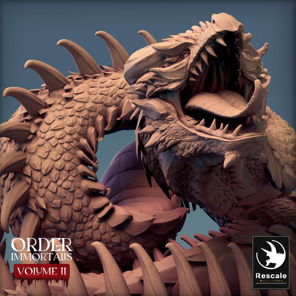 Produktfoto Tabletop 28mm Lord of the Print (LotP) 0: Tabletop Miniatur: Riesiger Sandwurm / Höhlenwurm - stachelbewehrte Schlangenbestie, Abgrundwurm (Wyrm), Bossmonster (24_02_E3)