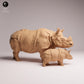 Produktfoto Tabletop 28mm Lord of the Print (LotP) 1: Wildtier Tierfigur: Indisches Panzernashorn - mit Kalb (26_03_11)