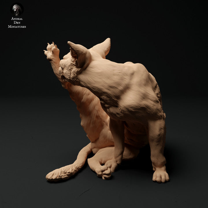 Haustier Figur: Katze putzt sich (a001)