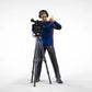 Produktfoto Diorama und Modellbau Miniatur Figur: Reporter Team - Kameramann mit Kamera und Stativ