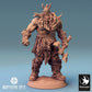 Produktfoto Tabletop 28mm Lord of the Print (LotP) 0: Fantasy Figur: Ork Warlord / Kriegshäuptling Azhrog, Barbar-Champion mit gezackter Zweihand-Axt (24_04_E3)