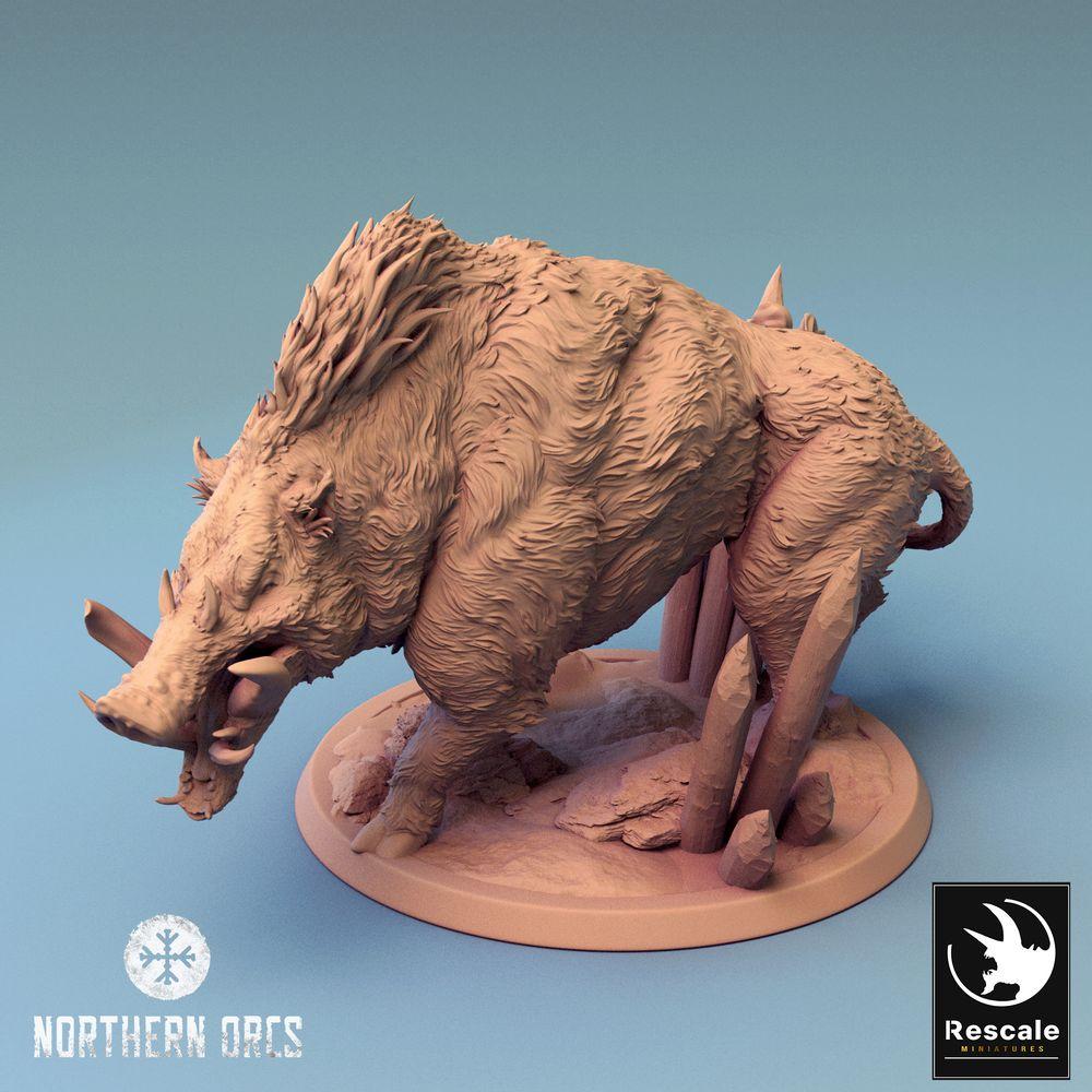 Produktfoto Tabletop 28mm Lord of the Print (LotP) 0: Tabletop Miniatur: Kriegseber War Boar, Riesenkeiler, Bestien-Reittier ohne Reiter, Boss-Monster (24_04_V)