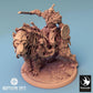 Produktfoto Tabletop 28mm Lord of the Print (LotP) 0: Tabletop Miniatur: Ork Kriegsherr auf Säbelzahn-Bär, Bärenreiter, Bestienreiter, monströse Kavallerie, Barbarenhäuptling mit Rundschild, Orc Warlord Bear Rider (24_04_C3)