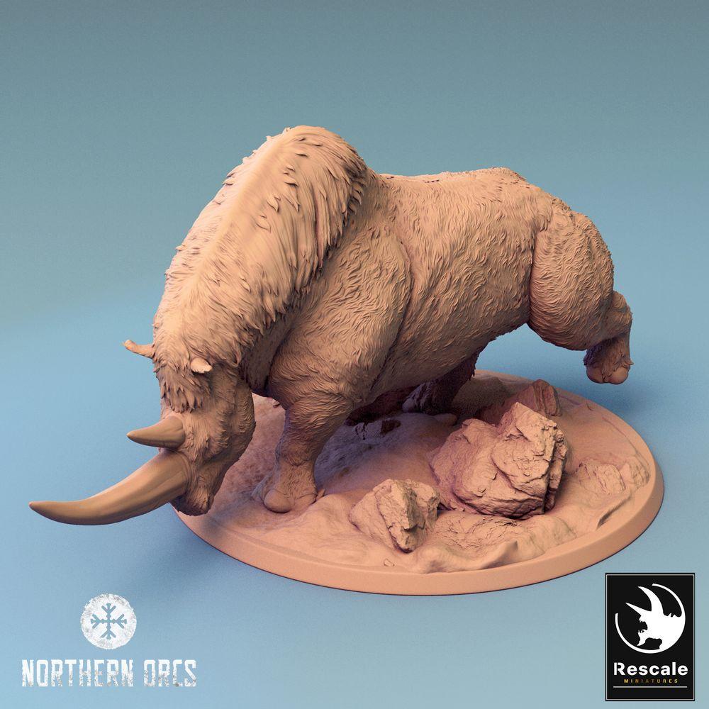 Produktfoto Tabletop 28mm Lord of the Print (LotP) 0: Tabletop Miniatur: Ork Kriegseber Rhino-Boar, Rieseneber im Ansturm, War Boar Mount, monströse Bestie (24_04_D1)