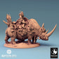 Produktfoto Tabletop 28mm Lord of the Print (LotP) 0: Tabletop Miniatur: Ork Kriegsherr auf Riesen-Nashorn, Bestienreiter mit Speer, Orc Rhino Rider (24_04_D2)