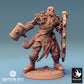 Produktfoto Tabletop 28mm Lord of the Print (LotP) 0: Tabletop Miniatur: Ork Krieger, Schildträger mit Großschild und Keule, Nahkämpfer, Orc Shieldbearer (24_04_I1)