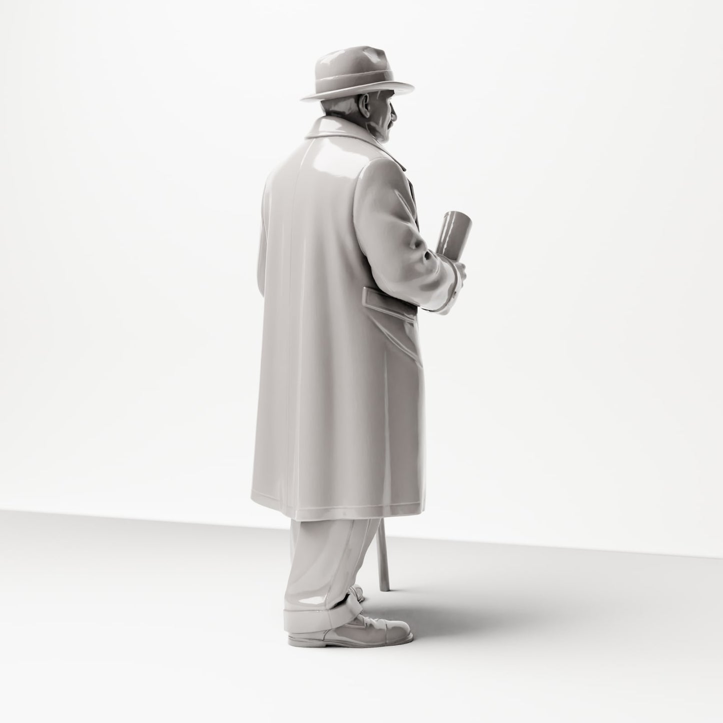 Diorama Modellbau Produktfoto 3: Historische Diorama Figur: Älterer Herr mit Zeitung und Gehstock (1920er-1930er) (sc06)