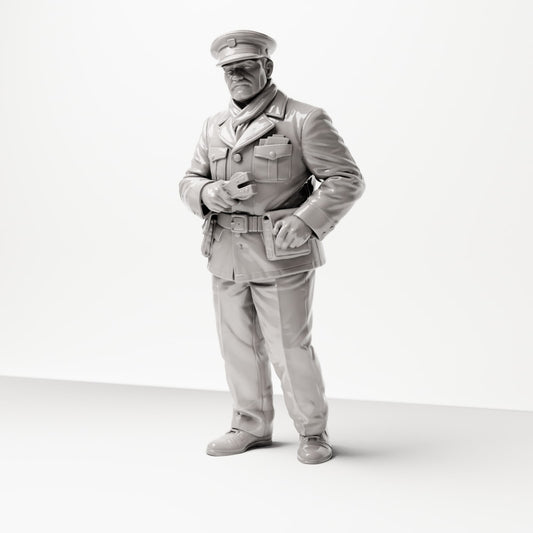 Diorama Modellbau Produktfoto 0: Historische Diorama Figur: Schaffner / Fahrkartenkontrolleur mit Lochzange, 1920er-1930er (sc09)