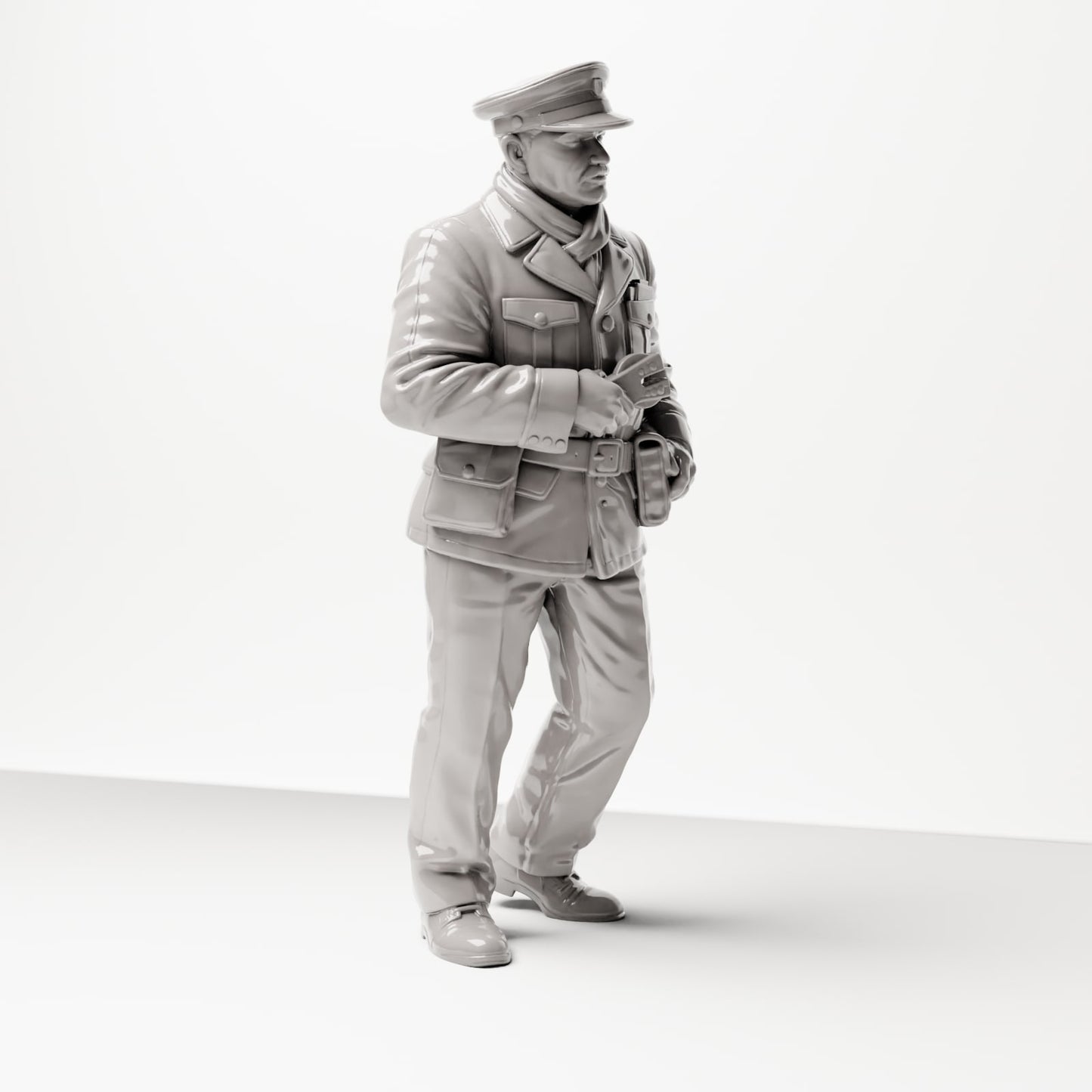 Diorama Modellbau Produktfoto 4: Historische Diorama Figur: Schaffner / Fahrkartenkontrolleur mit Lochzange, 1920er-1930er (sc09)