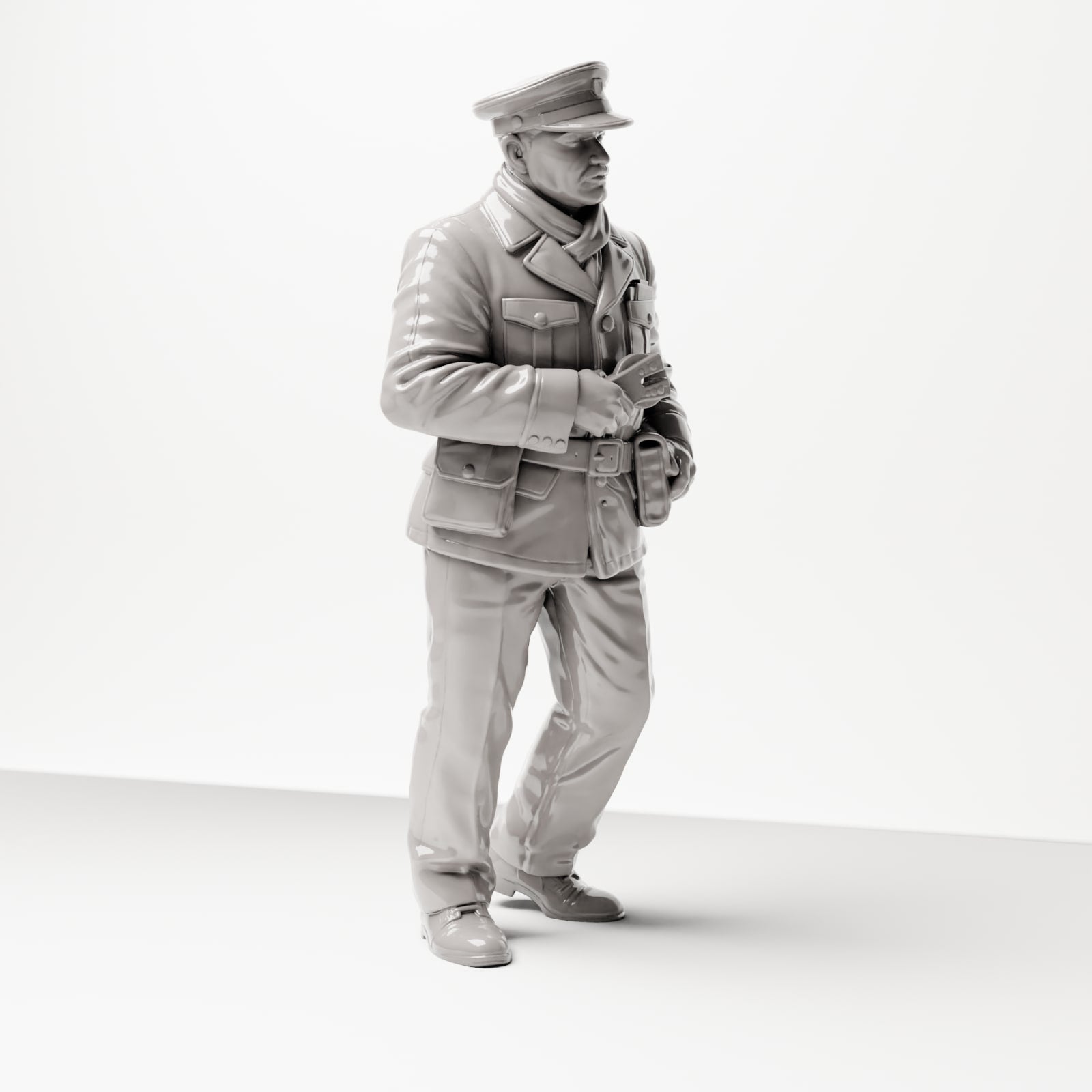 Diorama Modellbau Produktfoto 4: Historische Diorama Figur: Schaffner / Fahrkartenkontrolleur mit Lochzange, 1920er-1930er (sc09)