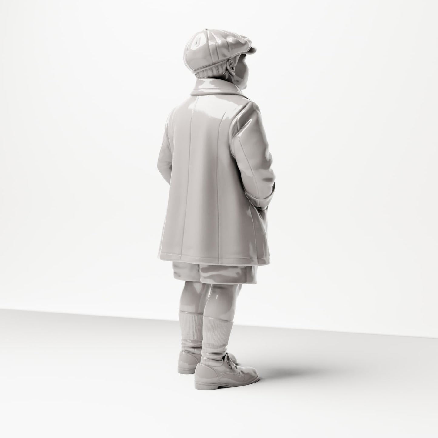 Diorama Modellbau Produktfoto 3: Historische Diorama Figur: Junger Wartender mit Schirmmütze und Mantel, Ende der 1920er (sc10)