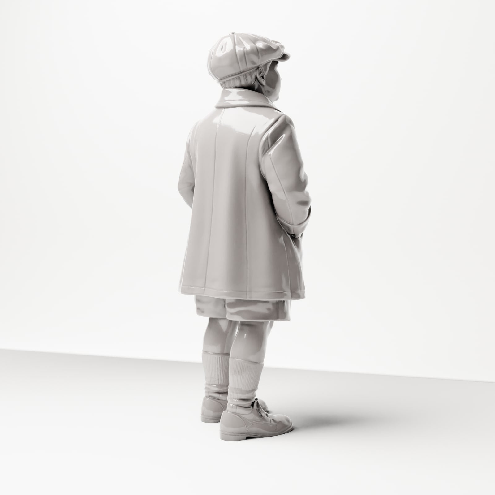 Diorama Modellbau Produktfoto 3: Historische Diorama Figur: Junger Wartender mit Schirmmütze und Mantel, Ende der 1920er (sc10)
